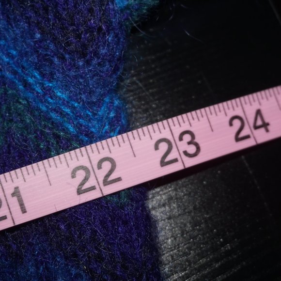 Vintage 90s Mohair Chevron Cardigan Sweater - Picture 6 of 7